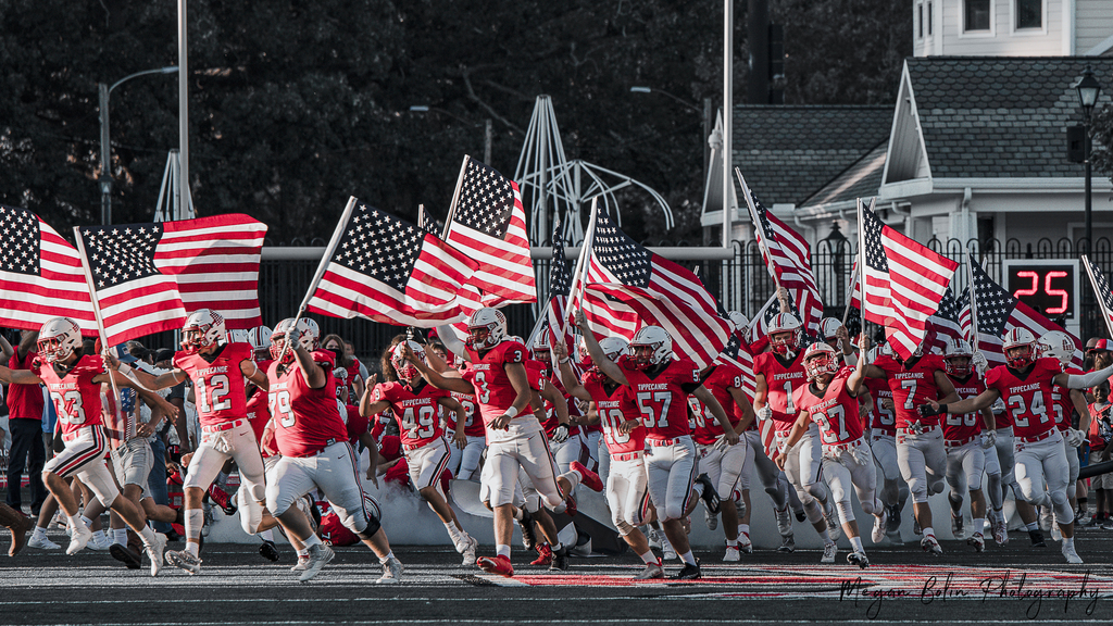 Flags and spirit at THS football game
