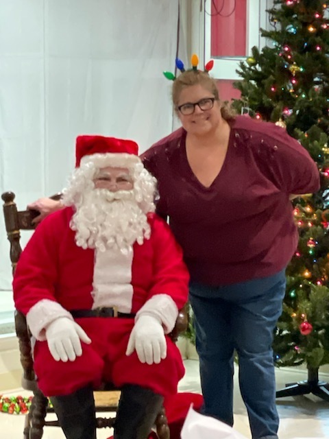 Ms. Hardyman with Santa
