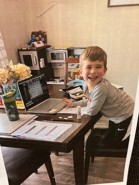 Happy student at home for remote learning