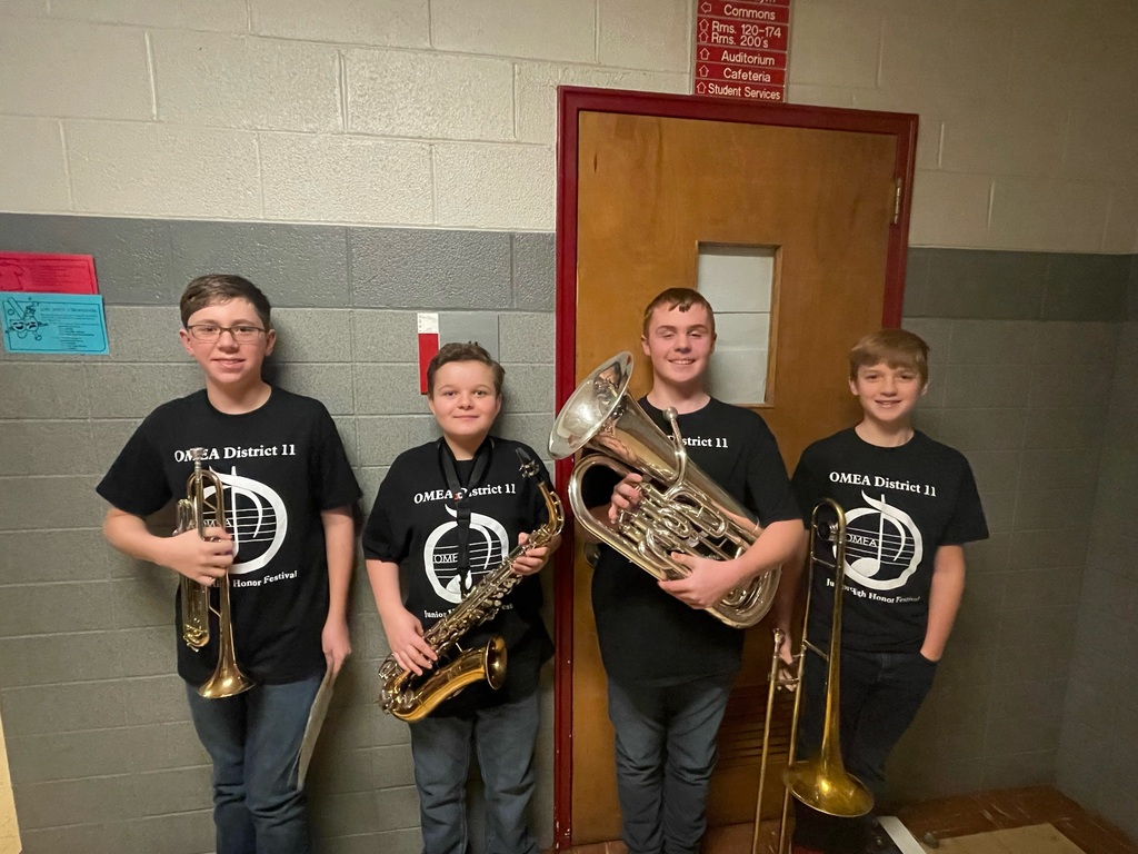 4 TMS band students who participated in OMEA.