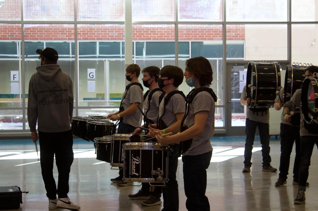 Percussion Ensemble performing at its competition
