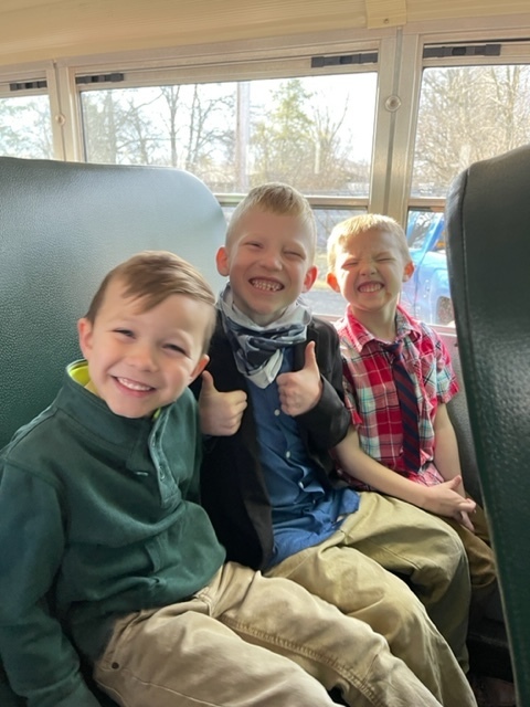 More boys all dressed up and ready for their field trip.