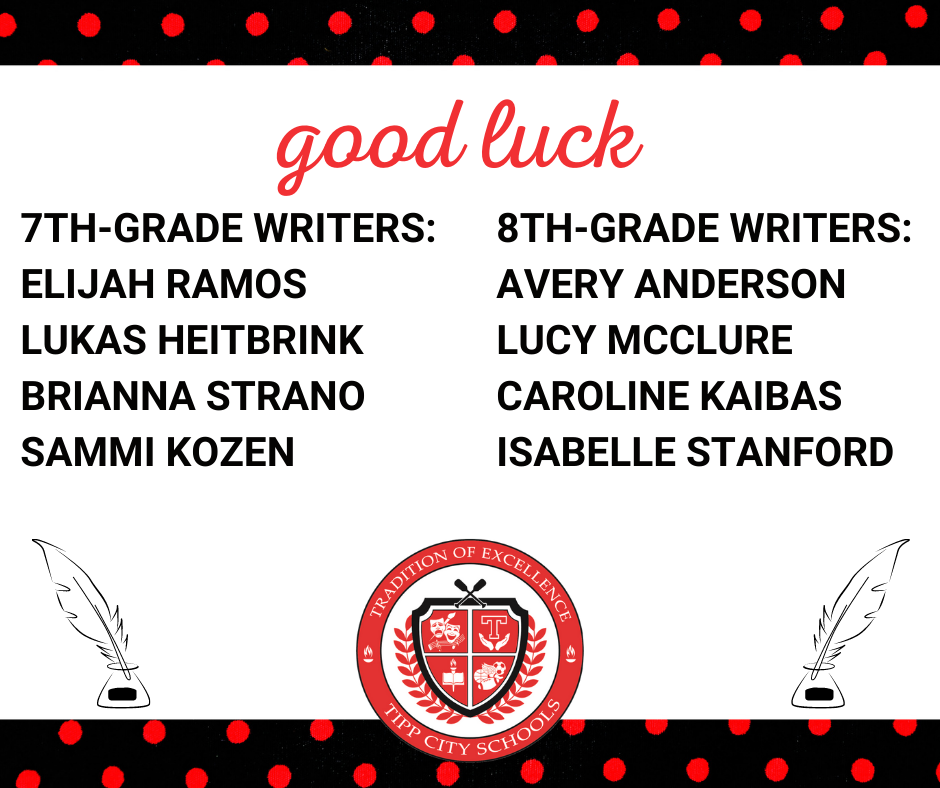 Good Luck to 8  Power of the Pen writers