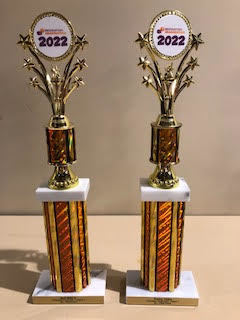 Two trophies from Destination Imagination competitions