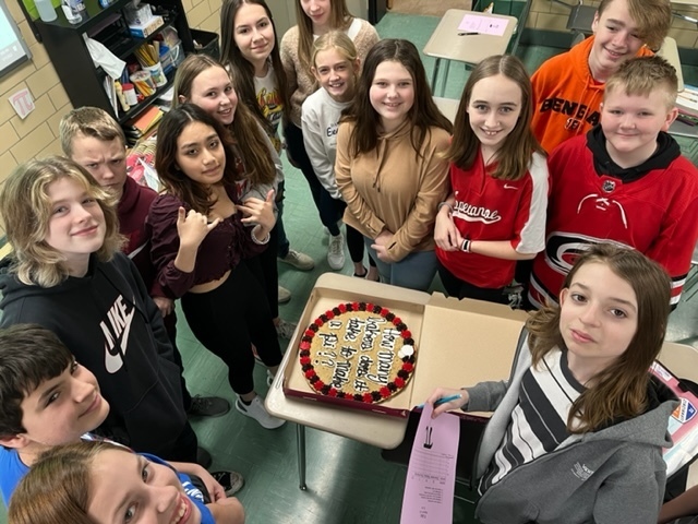 TMS students are all smiles for Pi Day treats.