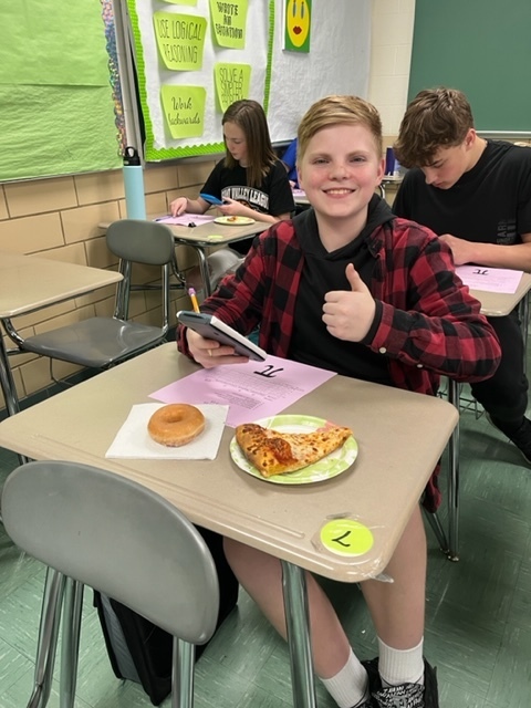 Thumbs up for Pi Day snacks.