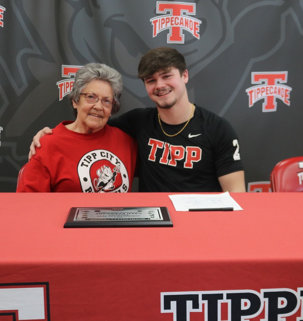 THS senior Cayd Everhart with is grandma on signing day.