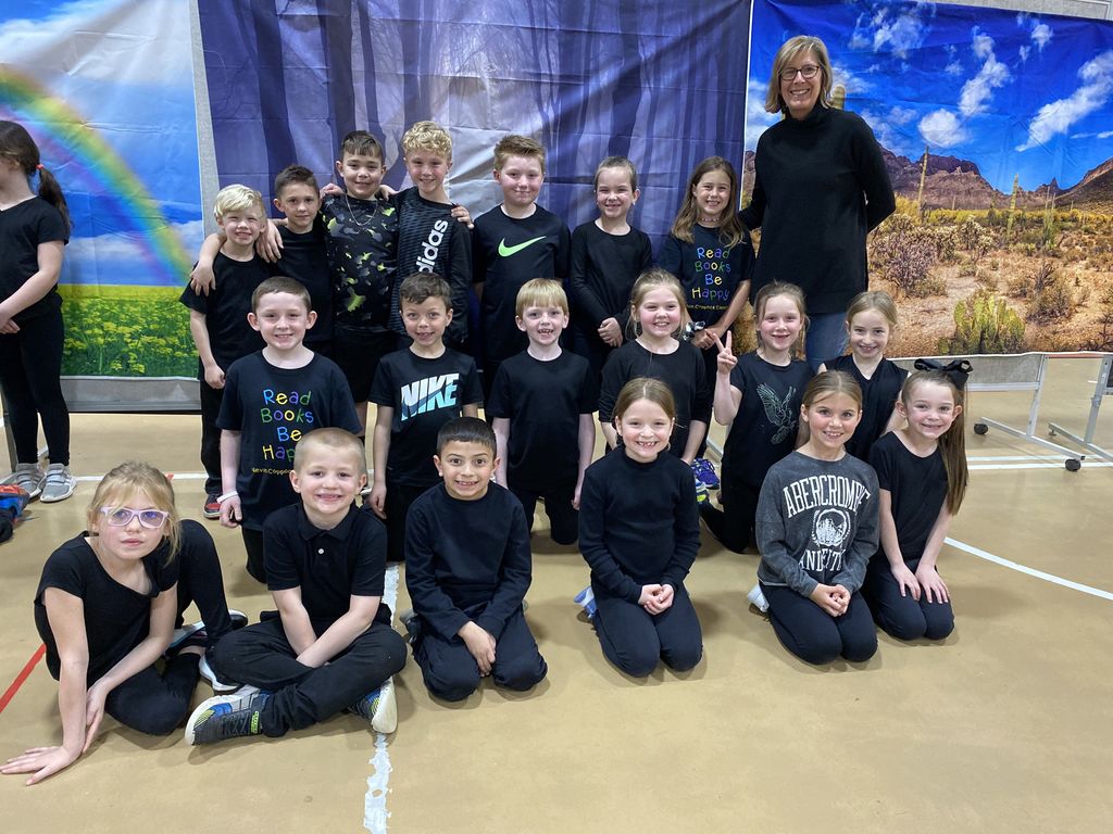 Mrs. Carus' class smile before their performance.