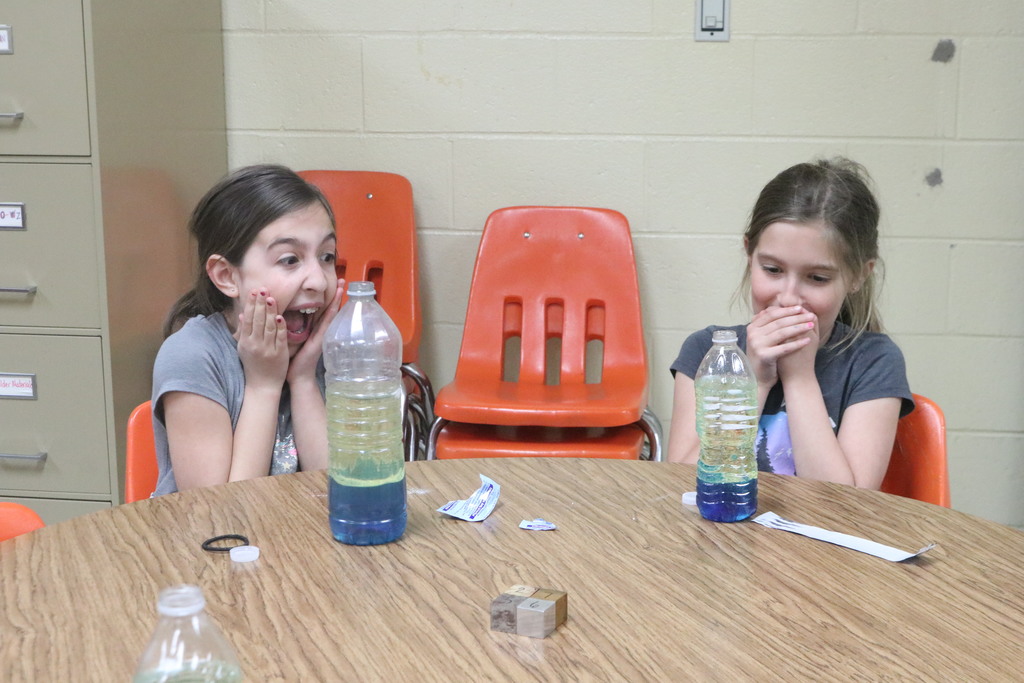 Two LT Ball students reacting to their science experiment.