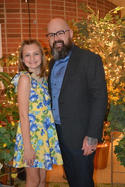 An LT Ball 5th grader and her dad at the Spring Fling.