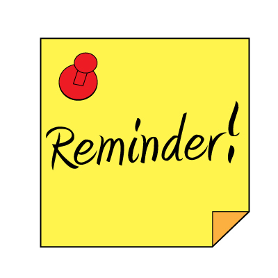 Reminder post-it note.