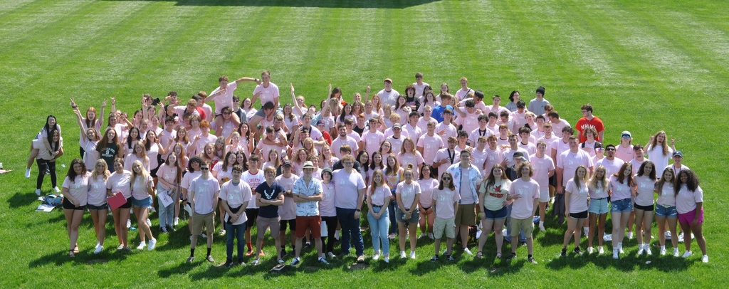 This year's graduates pose for a group shot on their last day of school.