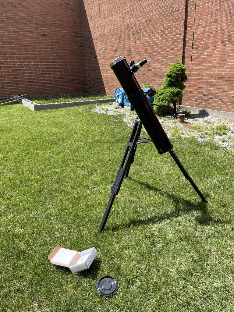 A telescope is set at up Tippecanoe Middle School for students to use.