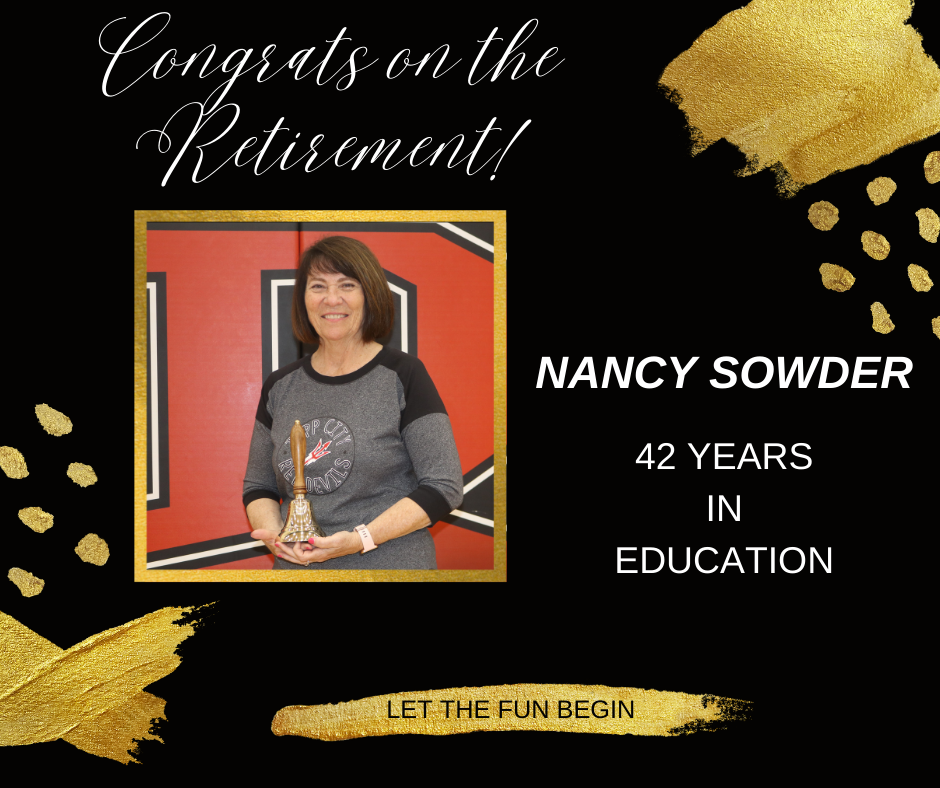 Nancy Sowder. Retirement. 42 years in education