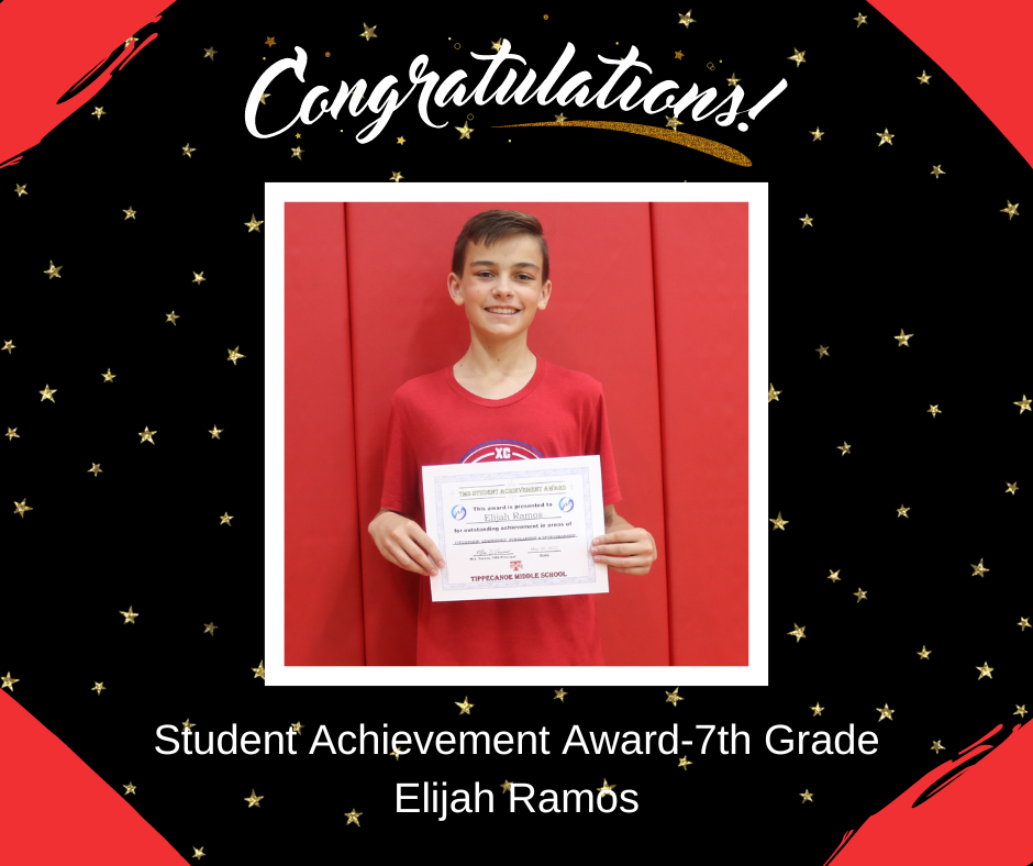 TMS Student Achievement Award winner Elijah Ramos