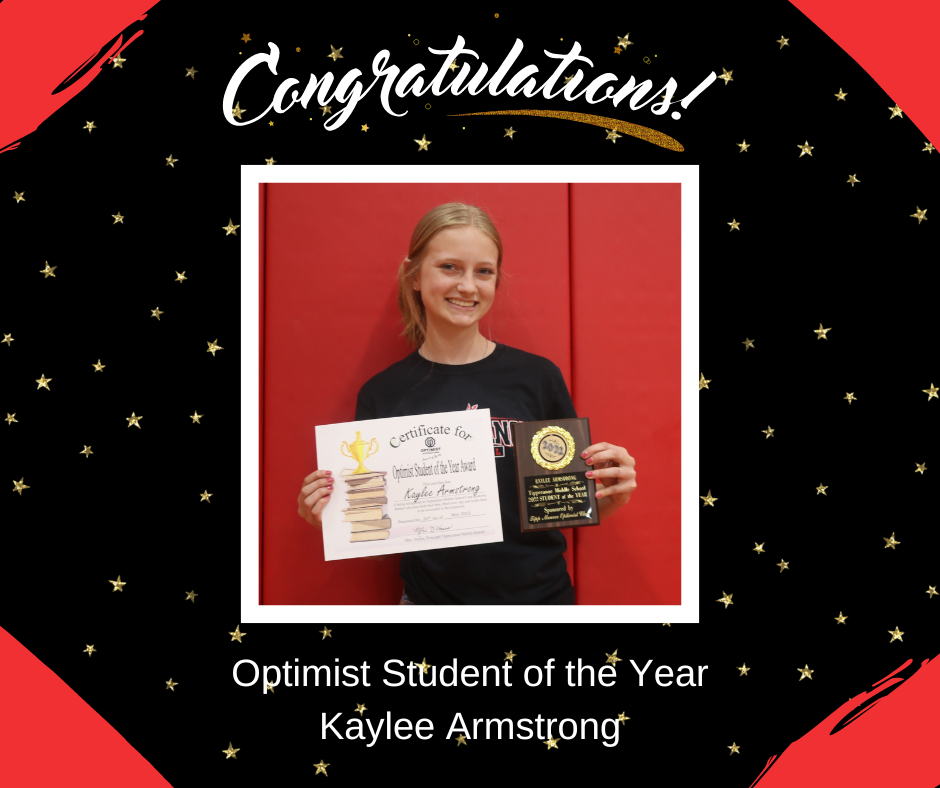 Optimist Student of the Year Kaylee Armstrong