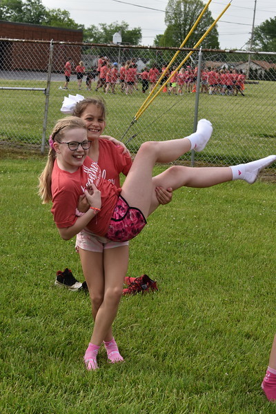 Two students having fun at LT Ball Field Day.