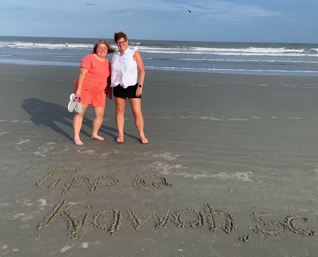 Mrs. Lucas and Ms. Gentry are in South Carolina on a beach.