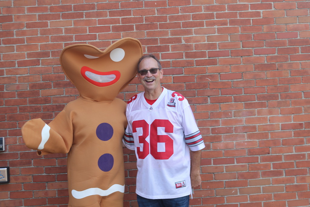 Even Mr. G wants a photo with the Gingerbread Man. 