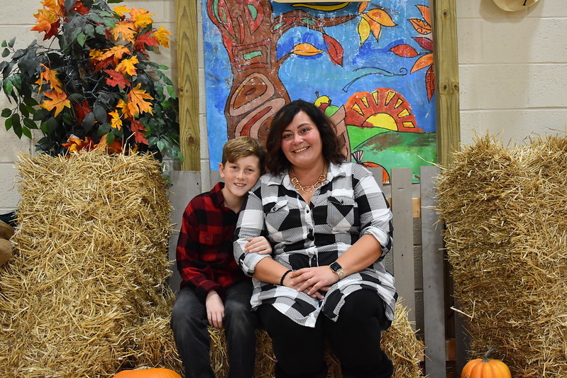 A mom and her son at the Hoedown.