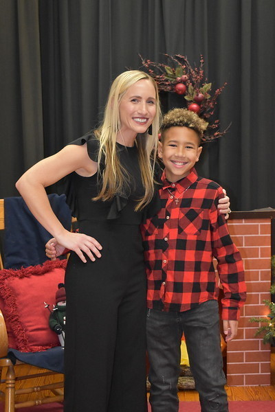 A mother and son at LT Ball's Blizzard Blast