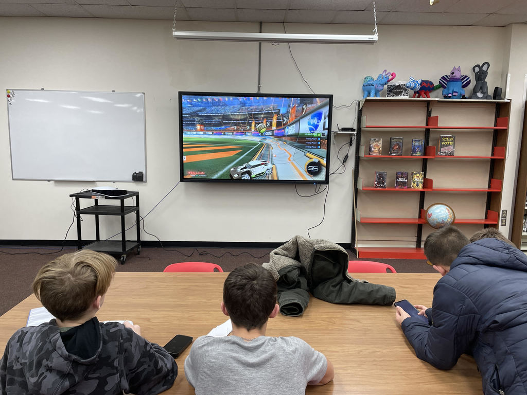 Students enjoy video games after school.  