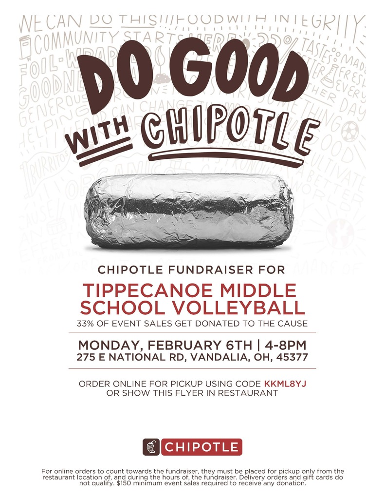 TMS volleyball fundraiser at Chipotle