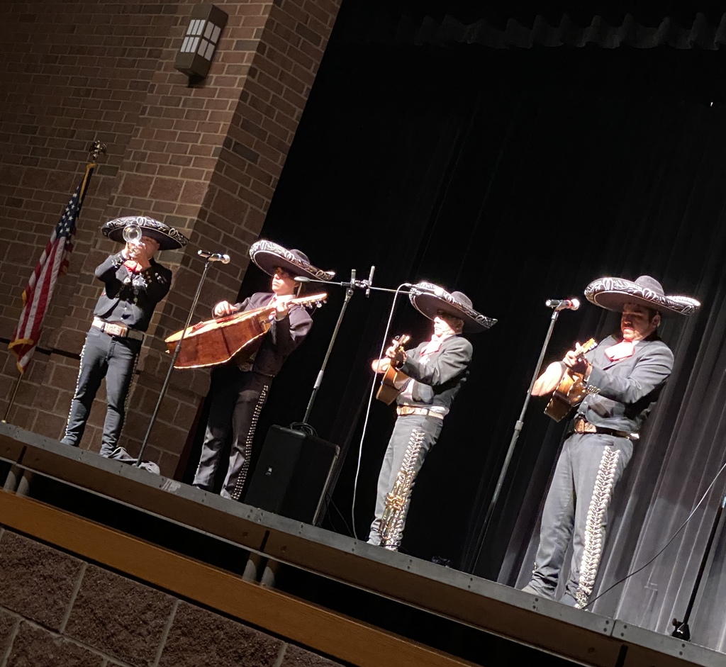 On stage at THS is the Mariachi band.  