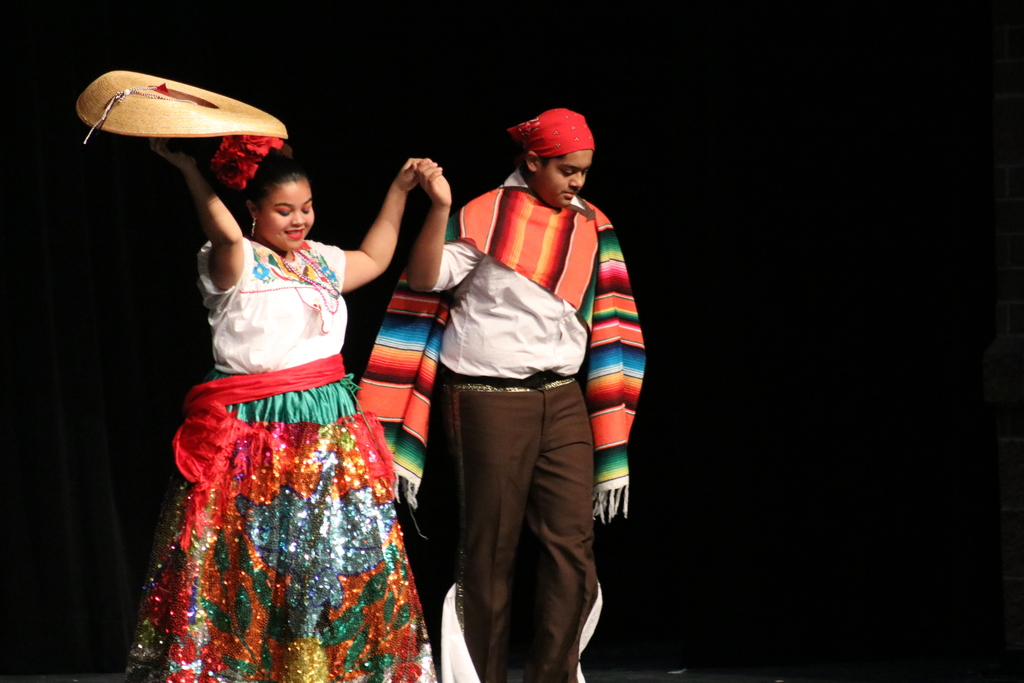 A couple dances for THS students during World Culture Week.  