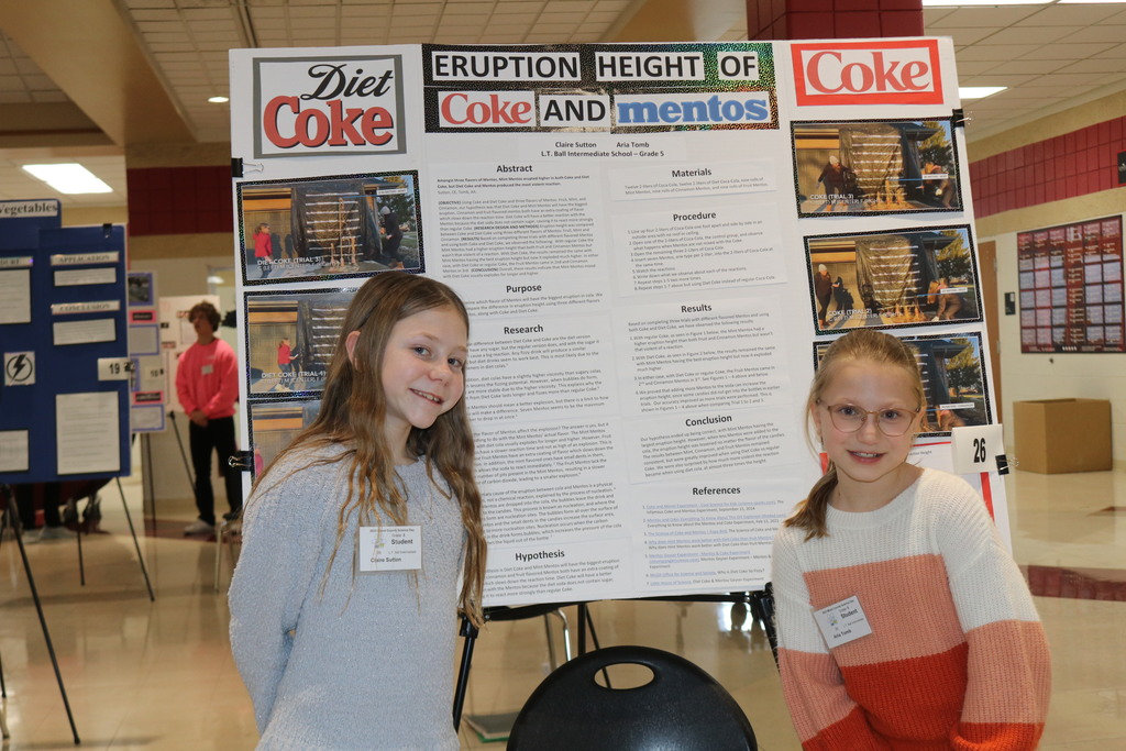 Two LT Ball students with their science fair project.