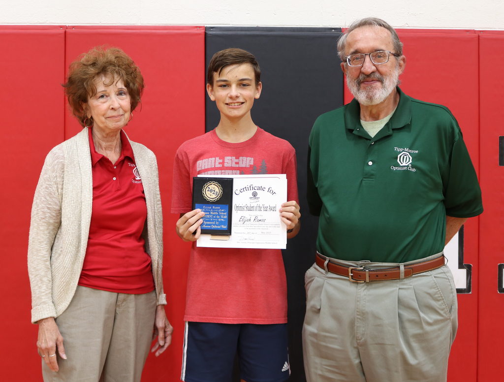 Elijah Ramos is named Optimist Student of the Year.