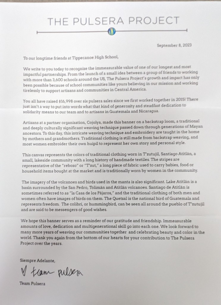 Letter from the Pulsera Project
